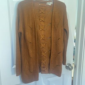 Rust open cardigan sweater